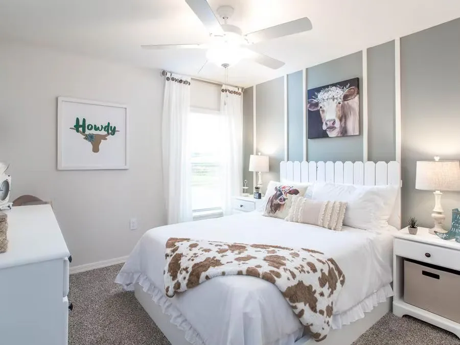 bedroom in the Parker model home at Eagle Hammock