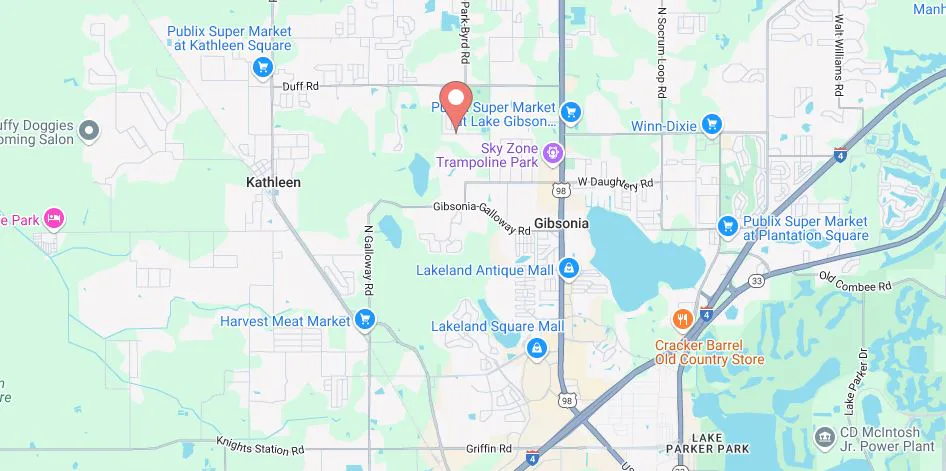 Map showing location of Myrtlebrook Preserve in Lakeland