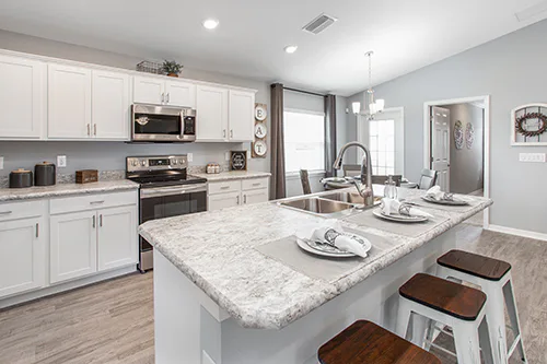 Kitchen island in a Riverview, FL new construction home