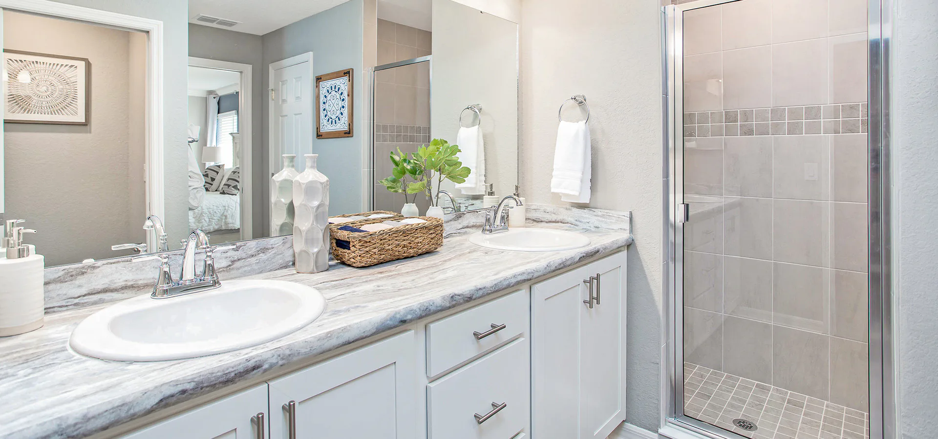 Large en-suite bathroom in a new home in Davenport, FL by Highland Homes