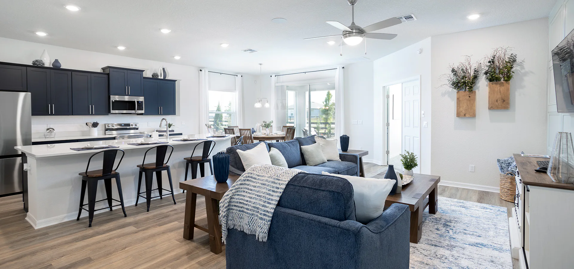 Bright, open living area in Highland Homes' St. Cloud model home