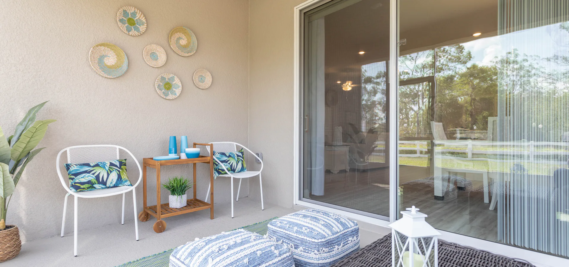 Outdoor living space in a lakefront home in Lake Alfred, Florida