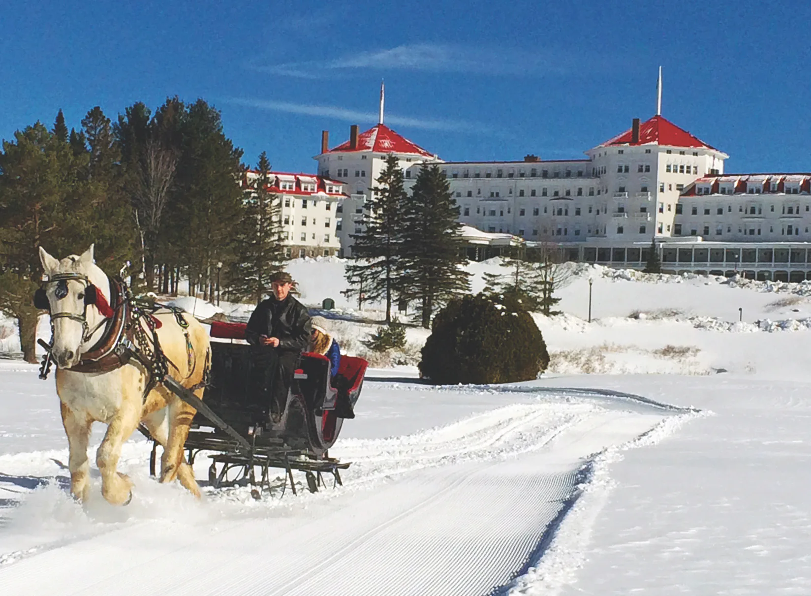 Winter sleigh ride, mt. Washington valley>